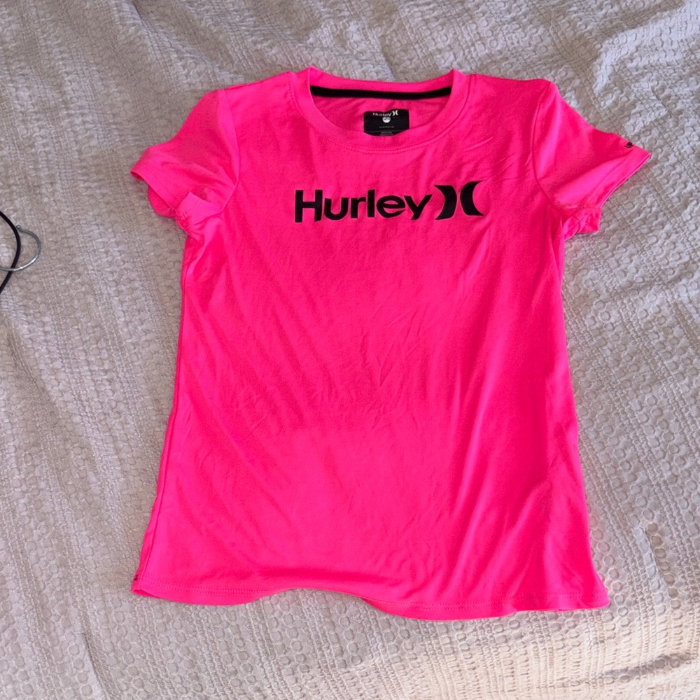 Hurley Kids Swim Rashguard in Neon Pink